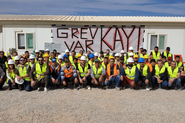 Maaşları ödenmeyen Kayı İnşaat işçileri greve başladı