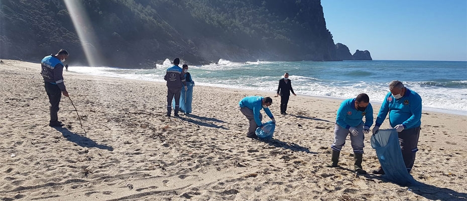 Alanya sahilleri temizleniyor