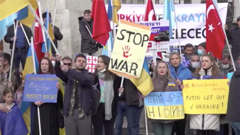 Ukraynalılar’ın Ankara’da Rusya Protestoları Sürüyor