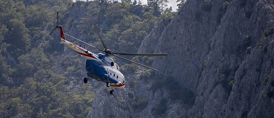 Jandarma turizm kenti Antalya’da trafiği helikopterle denetledi