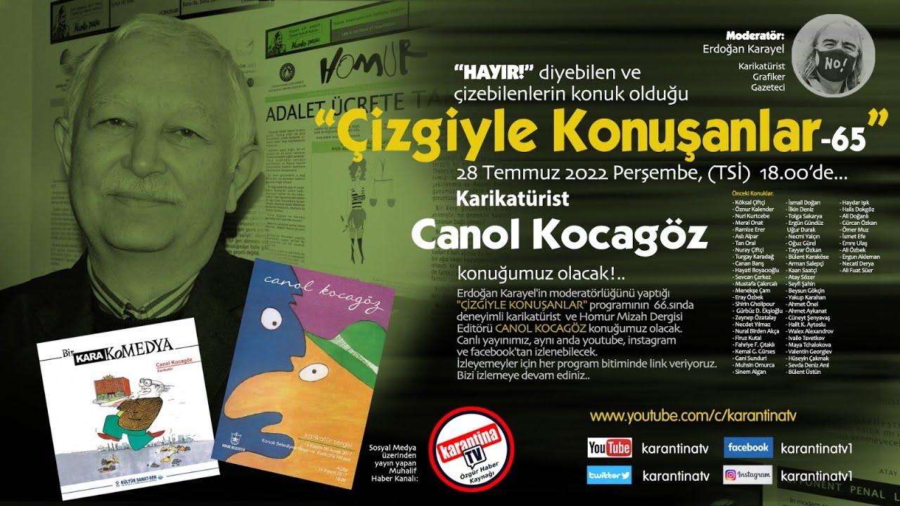 Karikatürist Canol Kocagöz, Erdoğan Karayel ile Çizgiyle Konuşanlar’da