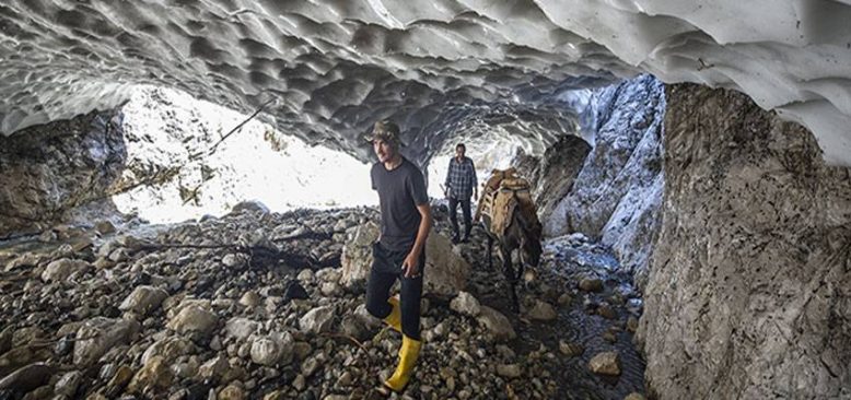 Yaylacı Hüseyin Firez kar tünellerinde gönüllü rehberlik yapıyor