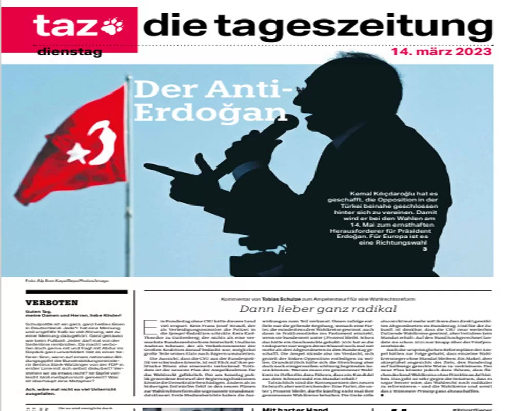 Alman gazetesi Tageszeitung, Kılıçdaroğlu’na geniş yer ayırdı