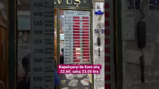 Kapalıçarşı’da Euro alış 22,60; satış 23,05 lira