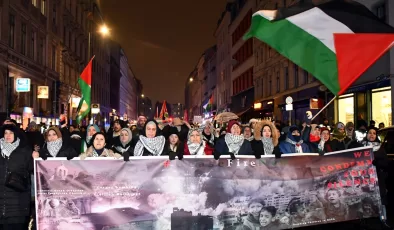 Almanya’da Filistin halkıyla dayanışma eylemi