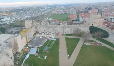 Türkiye’nin en eski açık hava müzelerinden Yedikule Hisarı, FPV dronla görüntülendi
