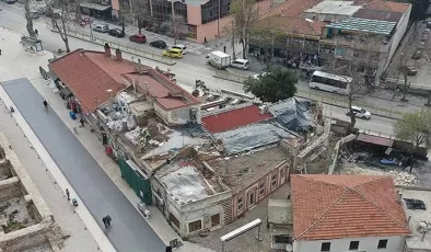 Edirne’deki tarihi Havlucular Hanı’nda restorasyon çalışmaları sürüyor