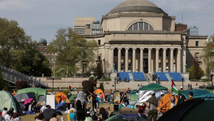 Filistin yanlısı protestocular, Columbia Üniversitesi’nde uzaklaştırma tehditlerine meydan okuyor