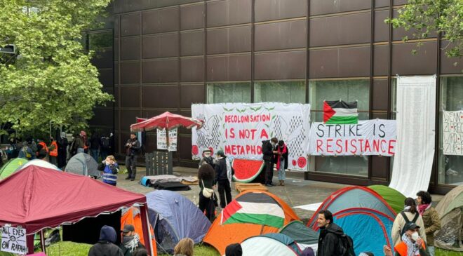 Berlin Hür Üniversitesi’nde Filistin’e destek eylemi