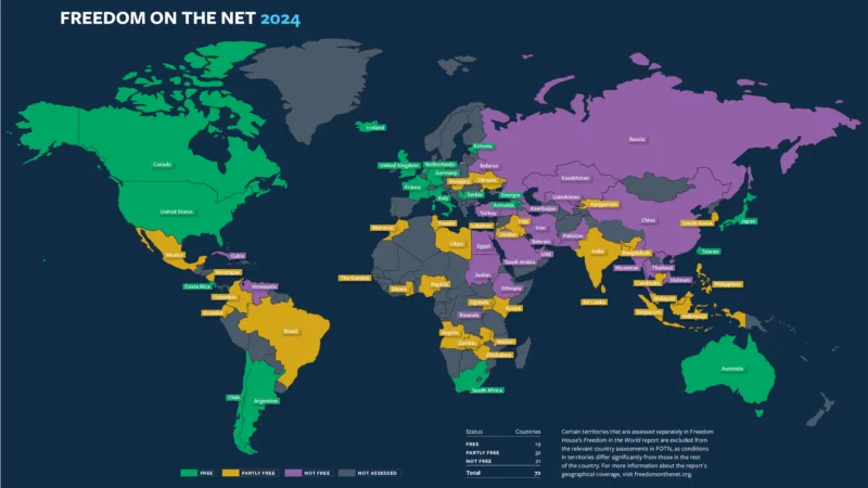 Türkiye, internetin özgür olmadığı ülkeler arasındaki yerini koruyor