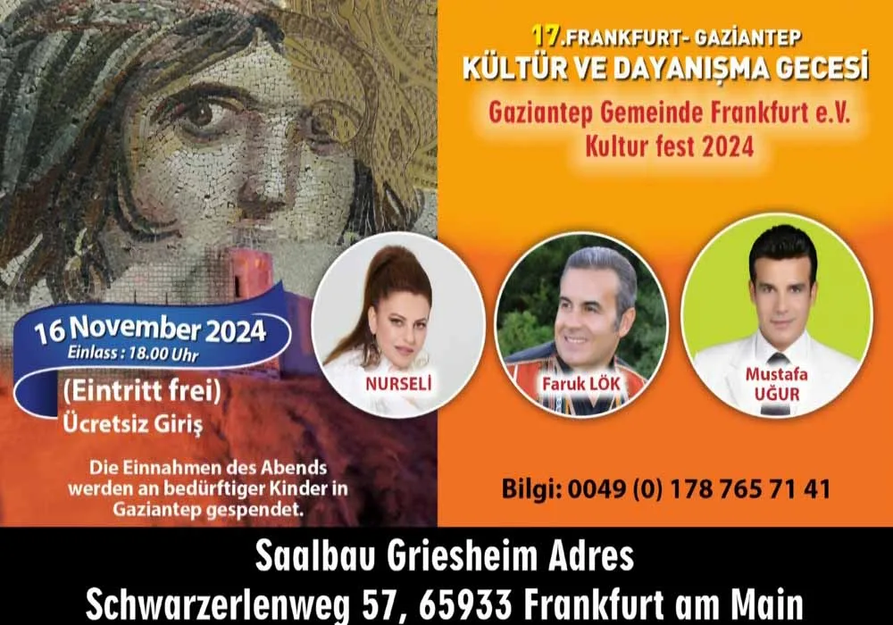 Gaziantepliler 16 Kasım’da Frankfurt’ta buluşuyor