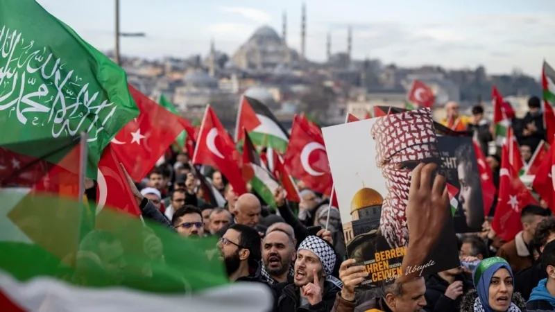 İstanbul’da yılın ilk sabahında Filistin’e destek eylemi