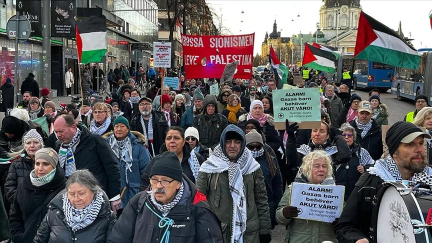 İsveç ve Berlin’de Filistin’e destek gösterisi düzenlendi