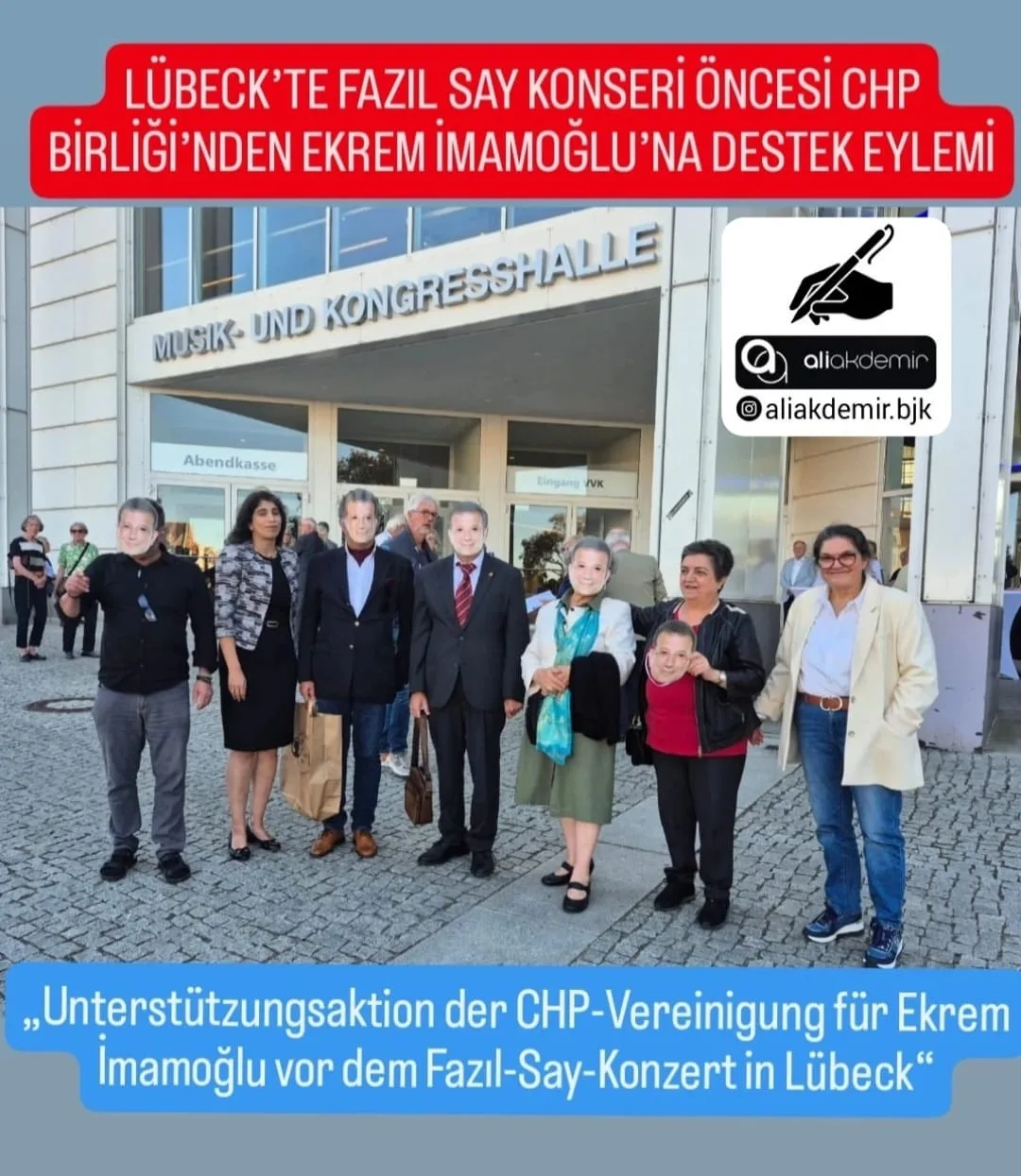 Lübeck’te Fazıl Say Konseri Öncesi CHP’den Ekrem İmamoğlu’na Destek Eylemi