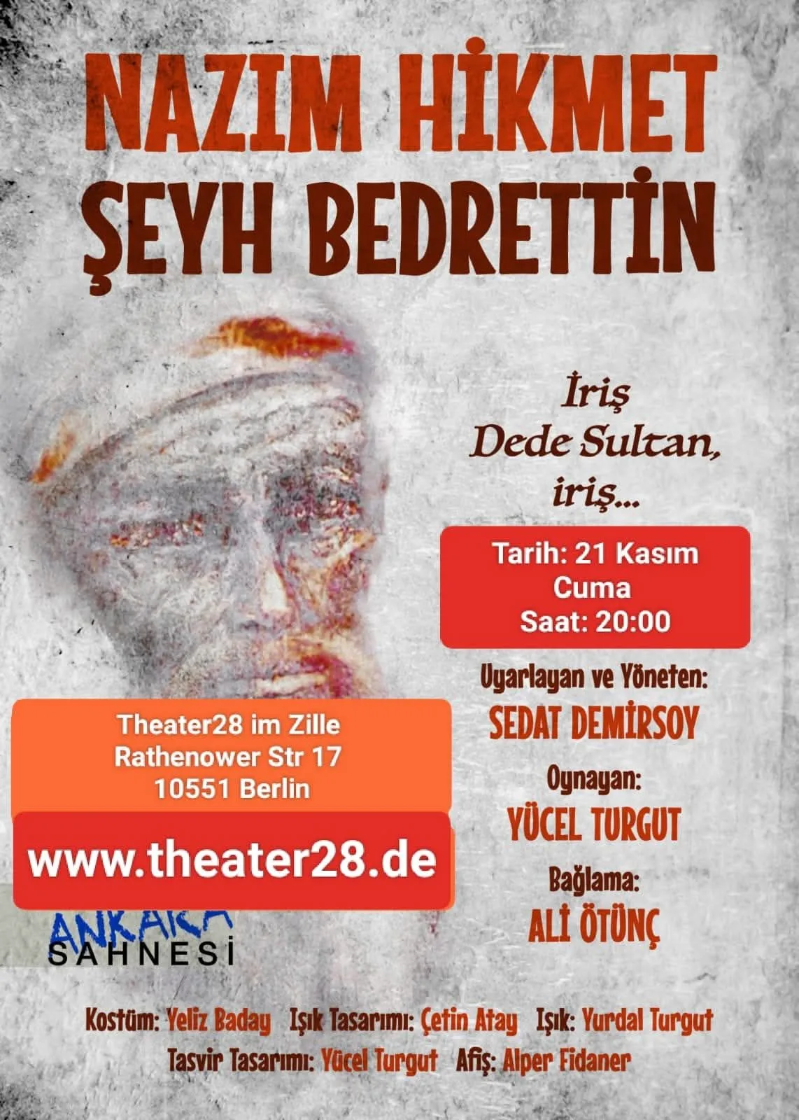 Nazım Hikmet’in “Şeyh Bedrettin” Oyunu Berlin’de Sahnelenecek