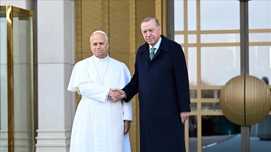 Erdoğan, Vatikan Devlet Başkanı Papa 14. Leo’yu resmi törenle karşıladı