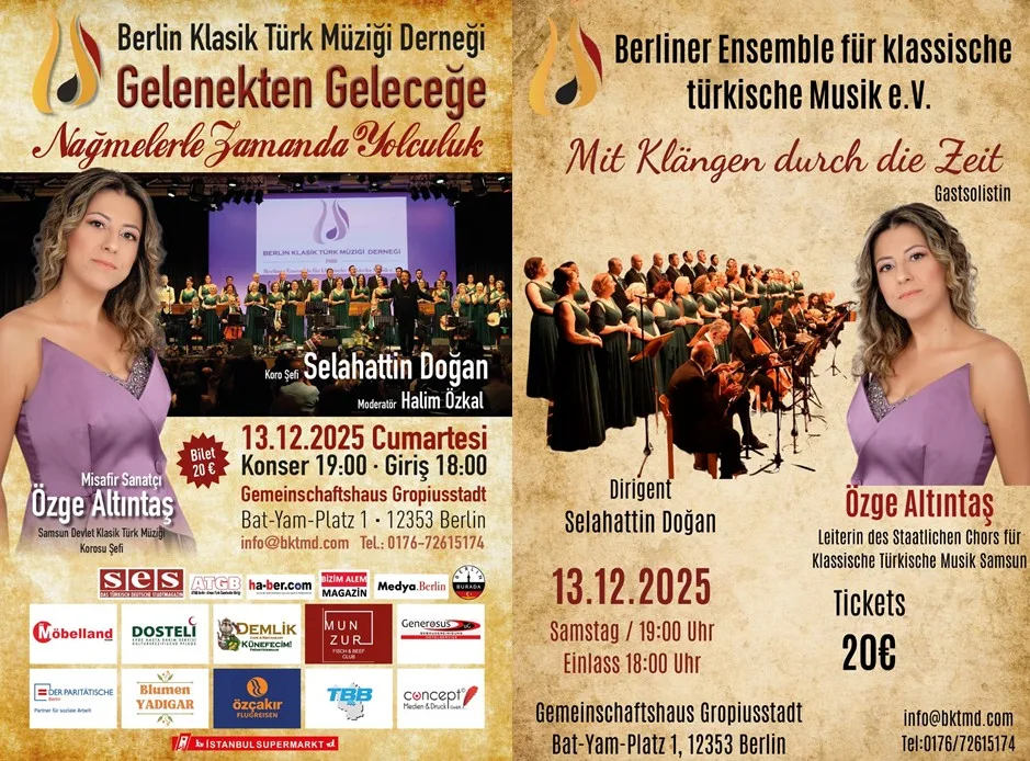 Berlin’de 13 Aralık’ta Unutulmaz Konser