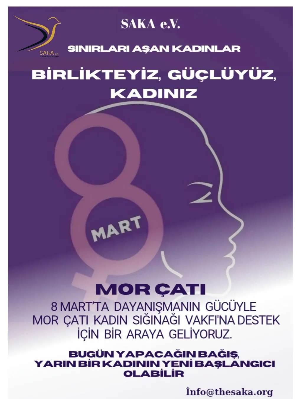 SAKA Derneği’nden 8 Mart’ta Kadın Dayanışması
