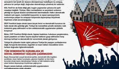 CHP Frankfurt Birliği’nden Demokrasi ve Hukuk Çağrısı