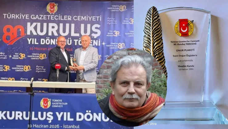 Türkiye Gazeteciler Cemiyeti’nden Doğan Özgüden’e Onur Plaketi